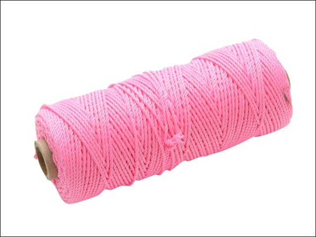 Faithfull Hi Vis Nylon Brick Line 105m - Pink