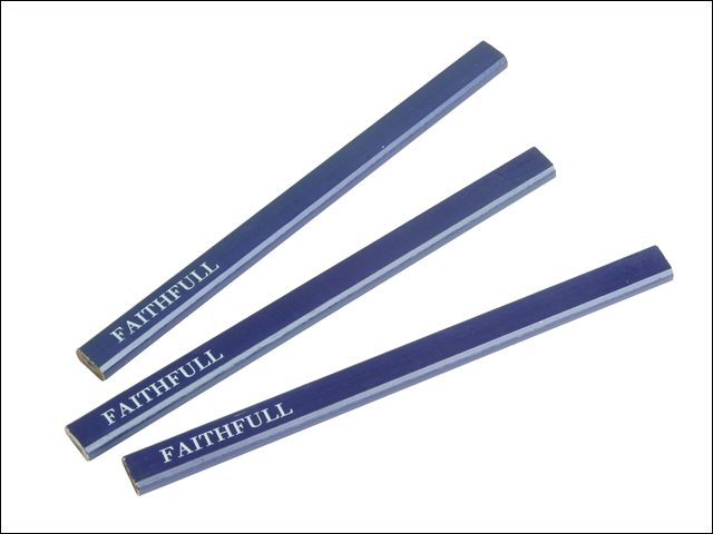Faithfull Carpenters Pencils - Blue / Soft (Pack of 3)