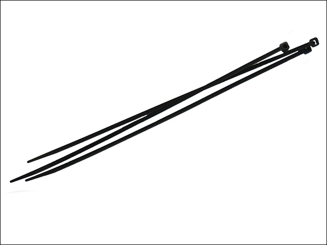 Faithfull Cable Ties Black 250mm X 4.8mm Pack of 100