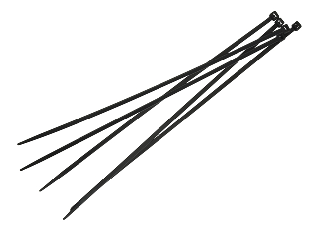 Faithfull Cable Ties Black 300mm X 4.8mm Pack of 100