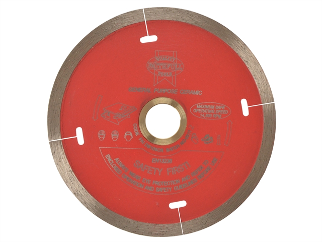 Faithfull Diamond Tile Blade Red Continuous Rim 105mm x 22.2mm