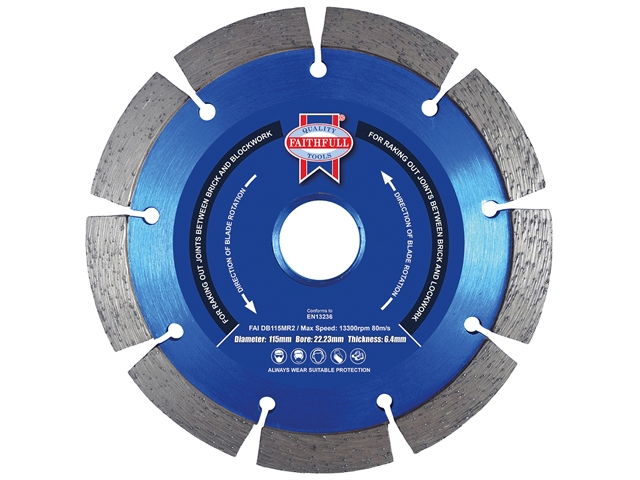 Faithfull Mortar Raking Diamond Blade 115mm x 22mm