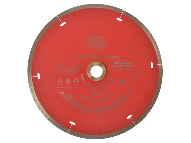 Faithfull Diamond Tile Blade Red Continuous Rim 180mm x 22.2mm