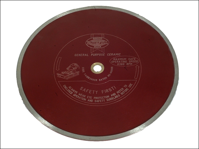 Faithfull Diamond Tile Blade Red Continuous Rim 300mm x 25.4mm