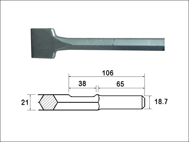 Faithfull Scaling Chisel Straight 300x50mm Kango Shank