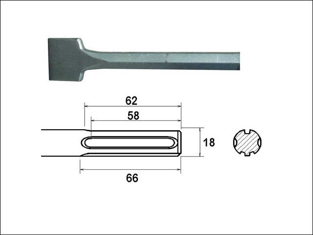 Faithfull SDS Max Scaling Chisel Straight 400 x 50mm