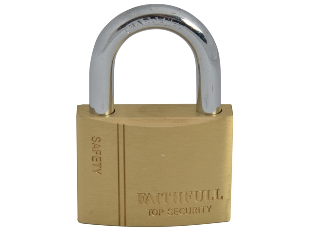 Faithfull Brass Padlock 50mm 3 Keys