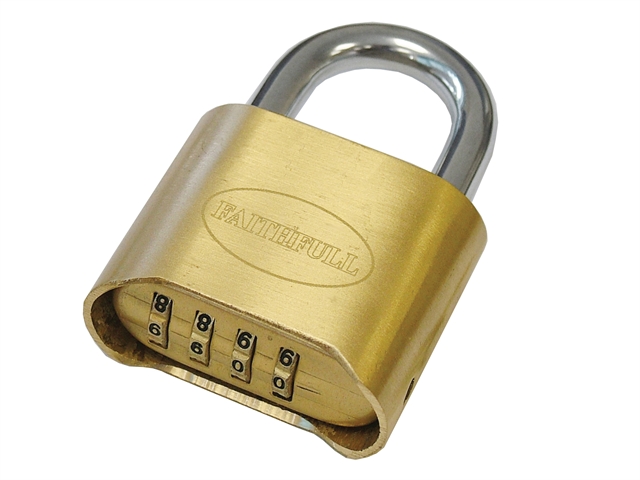 Faithfull Brass Combination Padlock 50mm