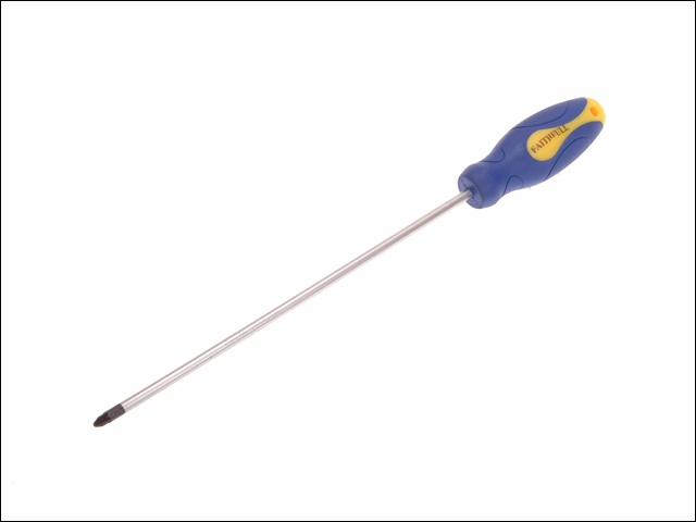 Faithfull Soft Grip Screwdriver Pozidriv Tip PZ2 x 250mm Long Reach