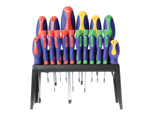 Faithfull Screwdriver Set of 18 On Rack