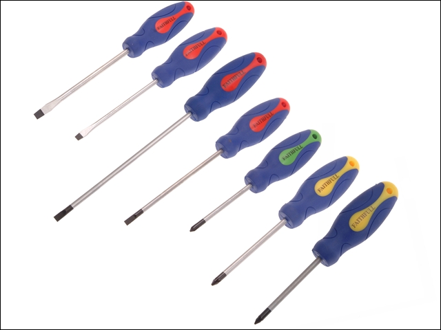 Faithfull Screwdriver Soft Grip Set of 7