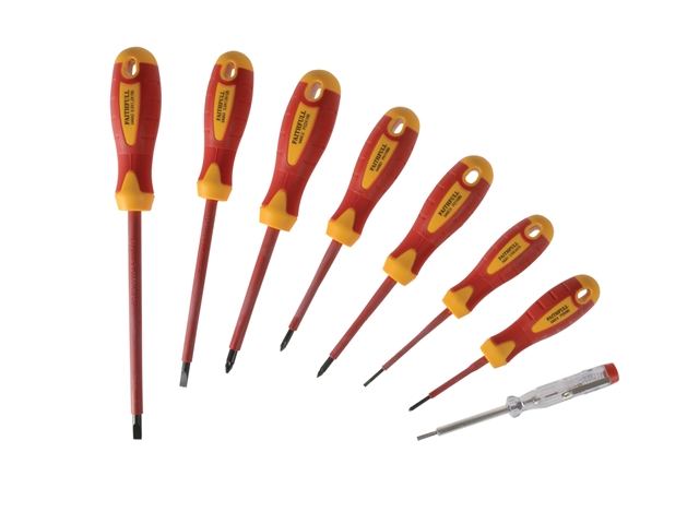 Faithfull VDE Screwdriver Soft Grip Set of 8 (Case)