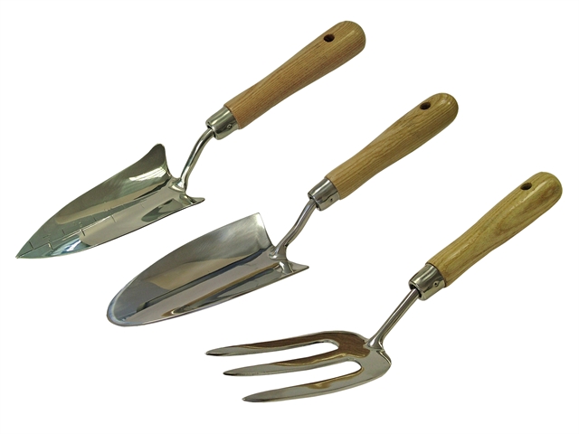 Faithfull Hand Tool Set Stainless Steel Set of 3 in Wooden Box