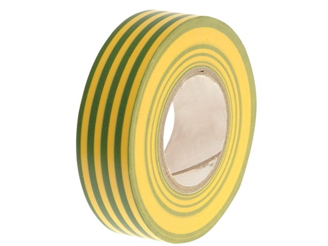 Faithfull PVC Electricial Tape Green / Yellow 19mm x 20m