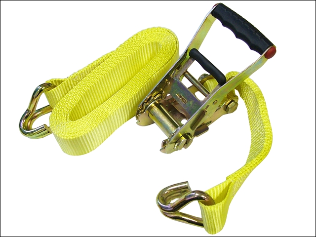 Faithfull Ratchet Tie Down 5m x 50mm Trucker Breaking Strain 4500kg