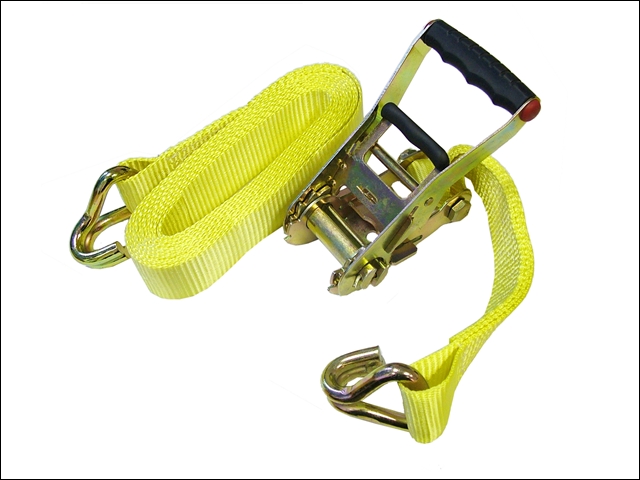 Faithfull Ratchet Tie Down 8m x 50mm Trucker Breaking Strain 4500kg