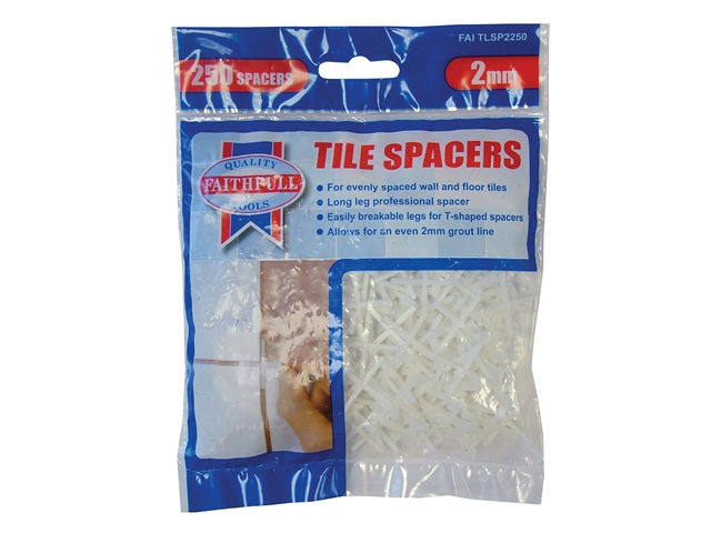 Faithfull Tile Spacer Long Leg 2mm Bag of 250