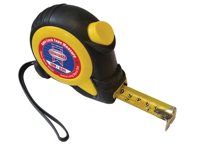 Faithfull Auto-Lock Tape Measure 10m/33ft (Width 25mm)