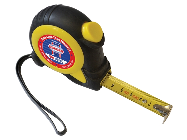 Faithfull Auto-Lock Tape Measure 5m (Width 19mm)