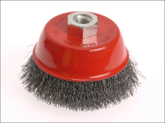 Faithfull Wire Cup Brush 75mm x M14 x 2 Stainless Steel 0.30mm