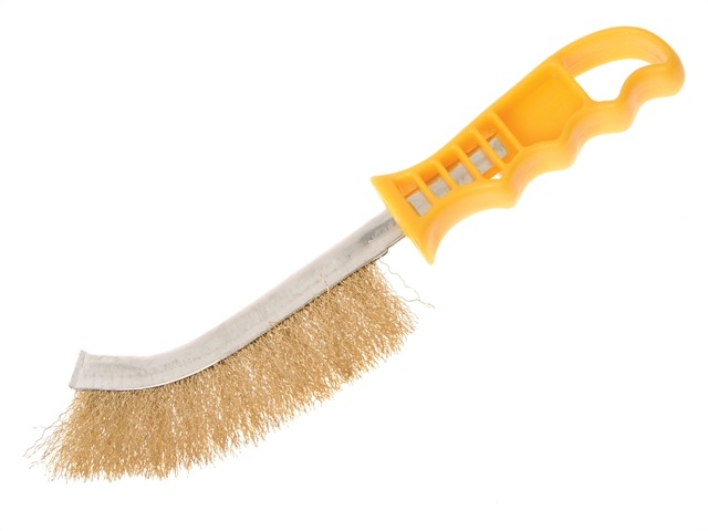 Faithfull Wire Scratch Brush Brass Yellow Handle