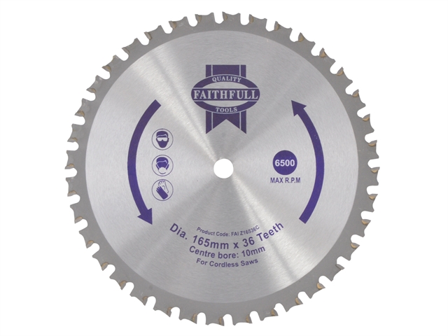 Faithfull Trim Saw Blade 165 x 10mm x 36T General Purpose