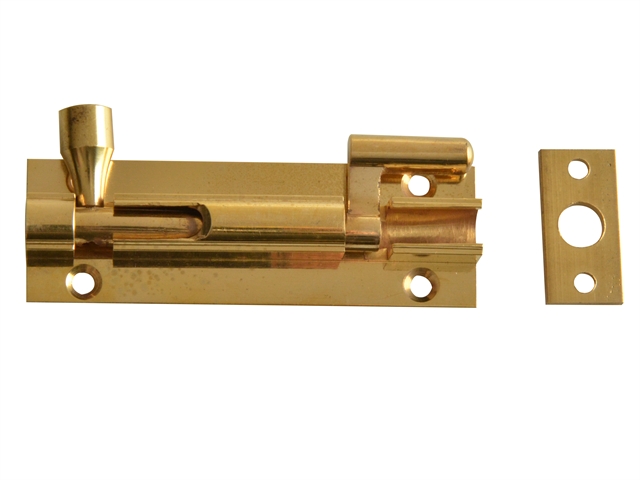 Forge Door Bolt Necked - Brass 75mm (3in)