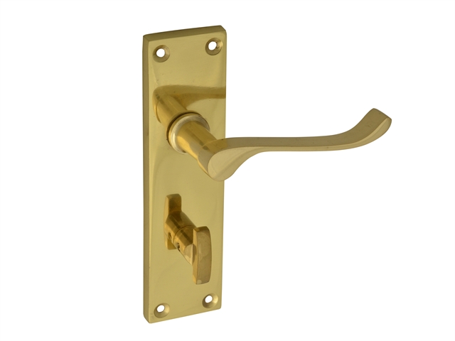 Forge Backplate Handle Bathroom - Scroll Victorian Brass Finish 150mm