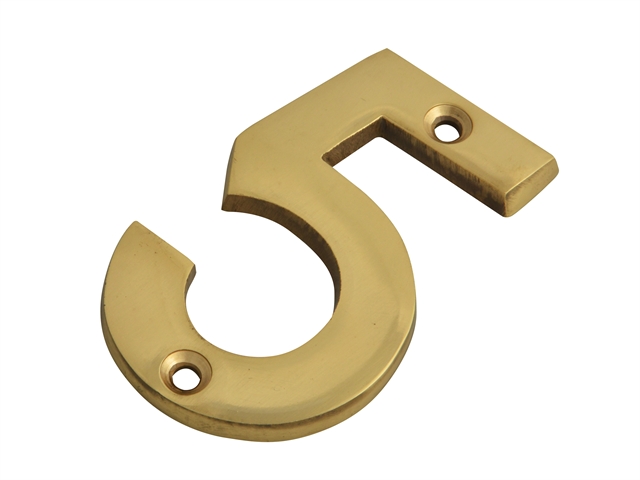 Forge Numeral No.5 - Brass Finish 75mm (3in)