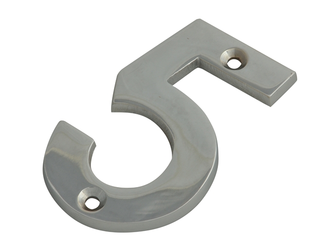 Forge Numeral No.5 - Chrome Finish 75mm (3in)