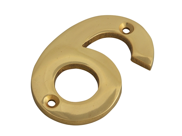 Forge Numeral No.6 - Brass Finish 75mm (3in)