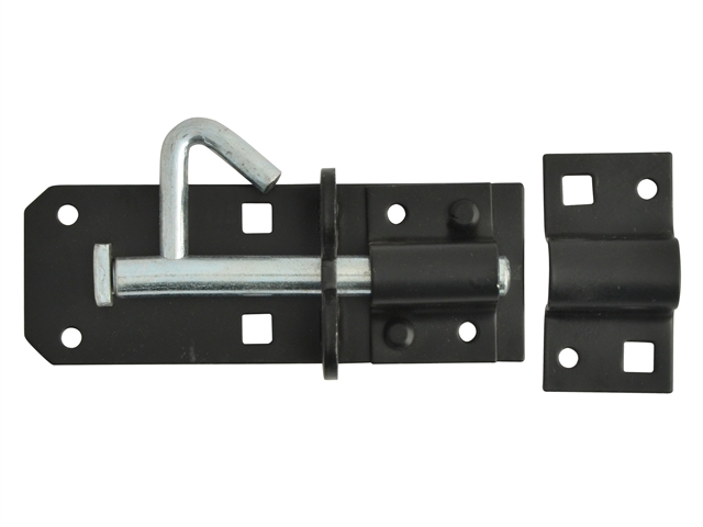 Forge Padlock Bolt Black Powder Coated 100mm (4in)