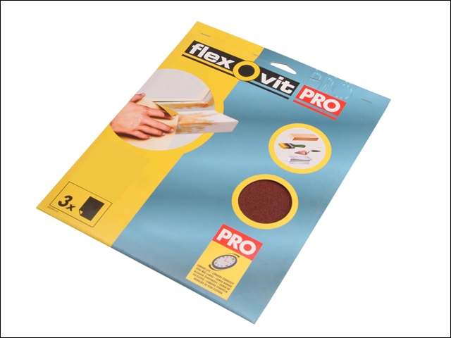 Flexovit Aluminium Oxide Sanding Sheets 230 x 280mm Coarse 50g (3)