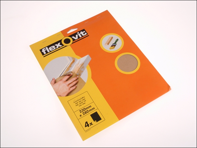 Flexovit Glasspaper Sanding Sheets 230 x 280mm Coarse 50g (15)