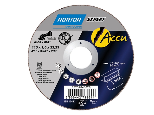 Flexovit Accu Slitting Discs 115 x 22mm Pack of 5