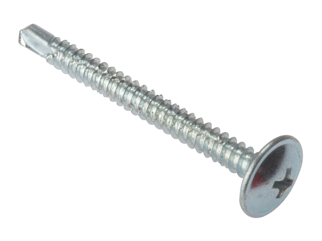 Forgefix Baypole Self Drill Screw Phillips Wafer Head ZP 4.8 x 60mm Box 100