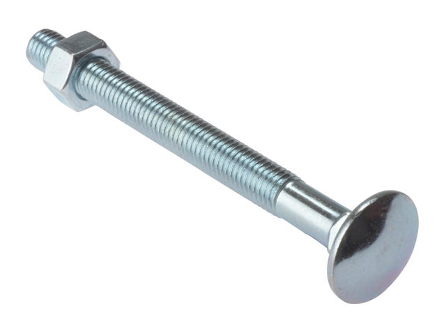 Forgefix Carriage Bolt & Nut ZP M10 x 130mm Blister 4