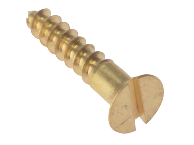 Forgefix Wood Screw Slotted CSK Solid Brass 1.1/2 x 6 Blister 16