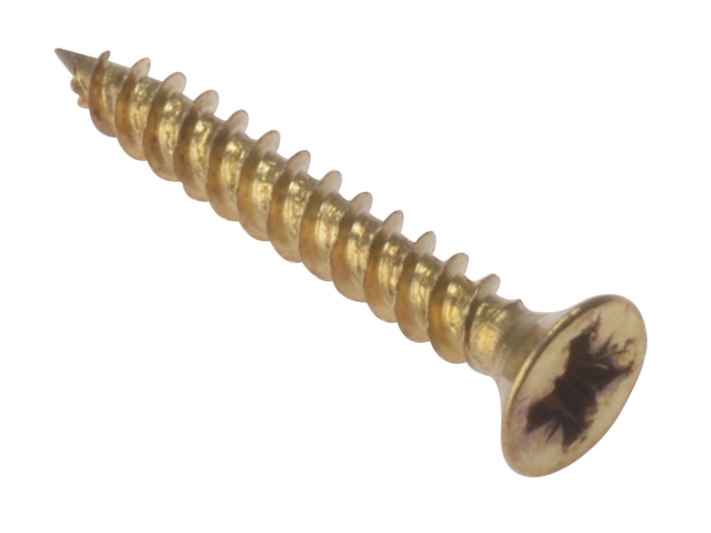 Forgefix General Purpose Pozi Screw CSK TT Electro Brass 1 x 4 Blister 40