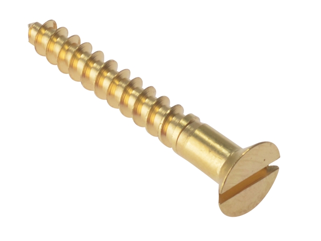 Forgefix Wood Screw Slotted CSK Solid Brass 1.1/2 x 10 Box 200