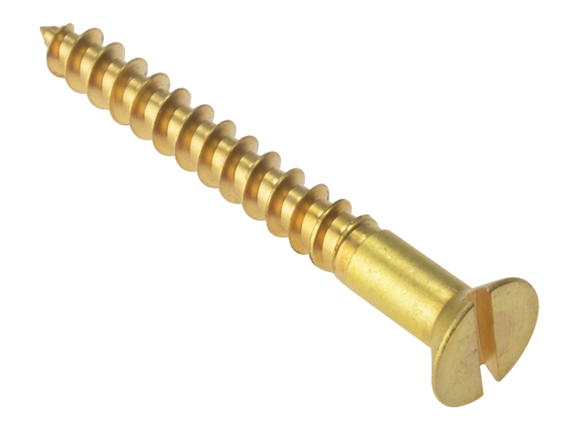 Forgefix Wood Screw Slotted CSK Solid Brass 1 x 12 Box 200