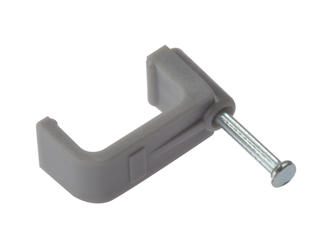 Forgefix Cable Clip Flat Grey 10.00mm Box 100