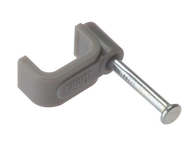 Forgefix Cable Clip Flat Grey 1.00mm Box 100