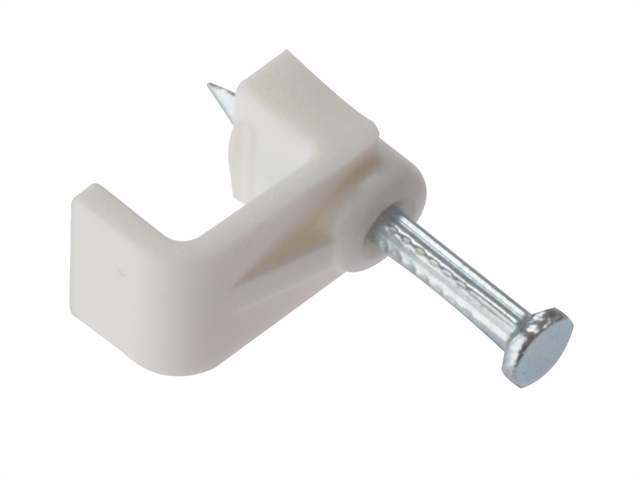 Forgefix Cable Clip Flat White 2.50mm Box 100