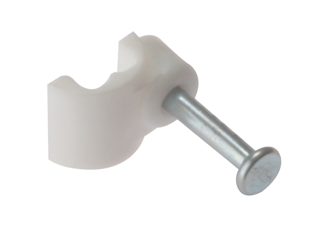 Forgefix Cable Clip Flat White 0.75mm Box 100