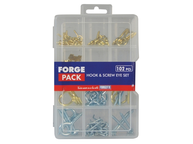 Forgefix Hook & Screw Eye Kit Forge Pack 102 Pieces