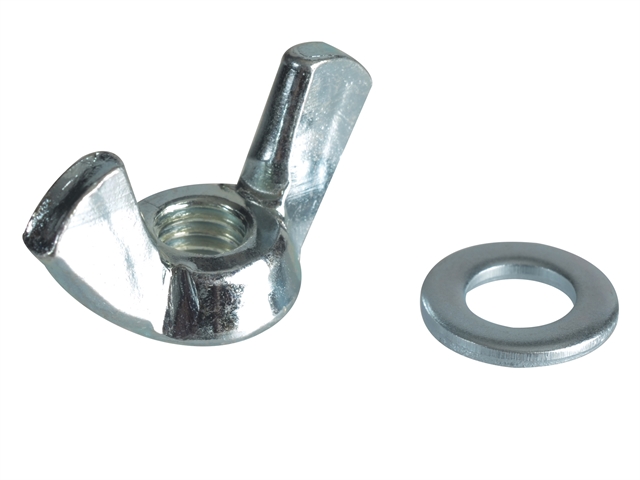 Forgefix Wing Nut & Washers ZP M6 Forge Pack 10