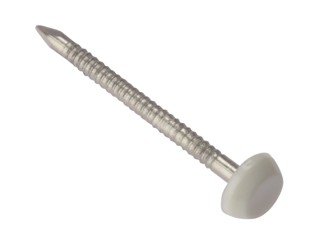Forgefix Cladding Pin White Stainless Steel 40mm Blister 50