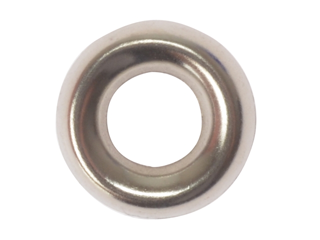 Forgefix Screw Cup Washer Solid Brass Nickel Plated No.8 Blister 20