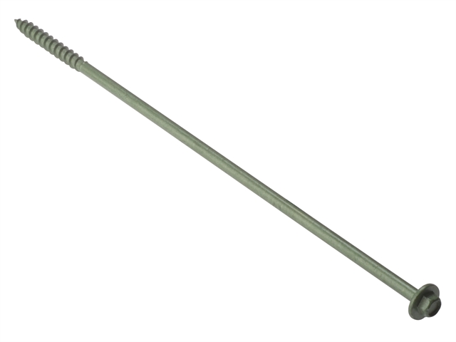 Forgefix Timber Fix Screw Hex Flange Head Green Anti-Corrosion 250mm Box 50